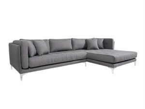 Tampa sofa XL med chaiselong - Højrevendt i mørkegrå med egetræsben
