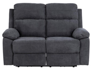 ACT NORDIC Mora 2 pers. recliner sofa, elektrisk, m. C stik - mørkegrå stof og sort metal