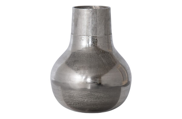 BEPUREHOME Collection vase, rund - sølv aluminium (Ø36)