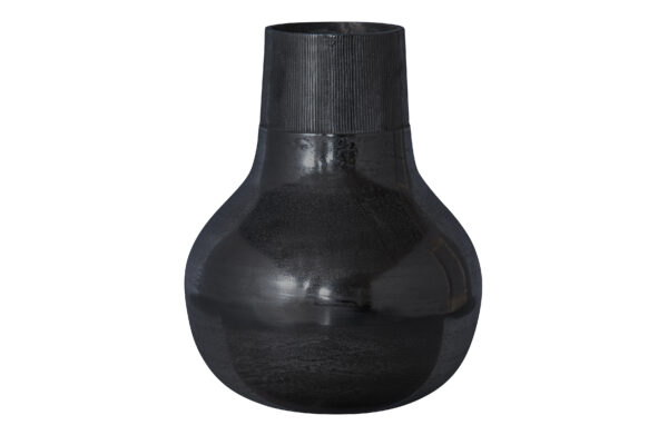 BEPUREHOME Collection vase, rund - sort aluminium (Ø36)