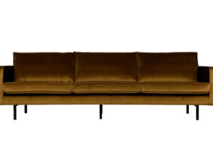 BEPUREHOME Rodeo 3 pers. sofa - honning gul fløjl