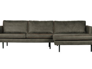 BEPUREHOME Rodeo sofa, m. højre chaiselong - army grøn stof