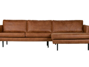 BEPUREHOME Rodeo sofa, m. højre chaiselong - cognac stof