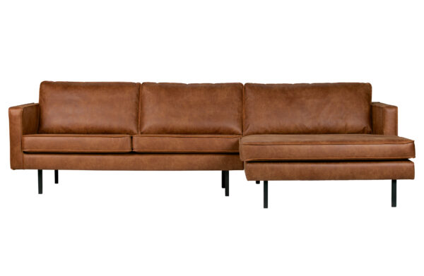 BEPUREHOME Rodeo sofa, m. højre chaiselong - cognac stof