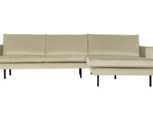 BEPUREHOME Rodeo sofa, m. højre chaiselong - pistacie fløjl