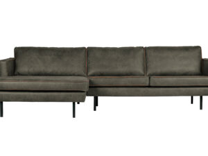 BEPUREHOME Rodeo sofa, m. venstre chaiselong - army grøn stof