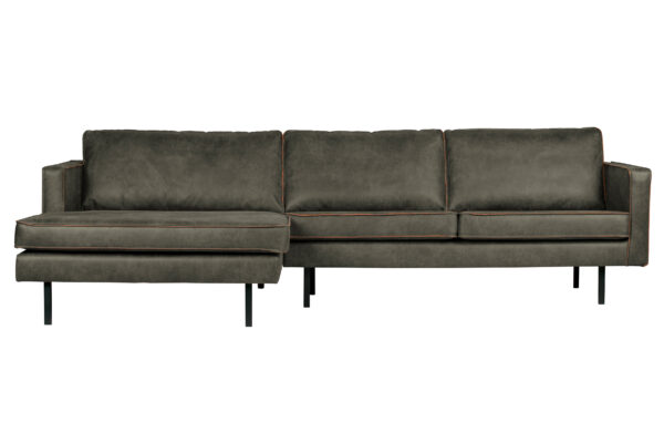 BEPUREHOME Rodeo sofa, m. venstre chaiselong - army grøn stof