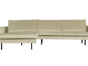 BEPUREHOME Rodeo sofa, m. venstre chaiselong - pistacie fløjl