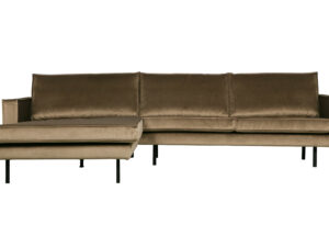 BEPUREHOME Rodeo sofa, m. venstre chaiselong - taupe fløjl