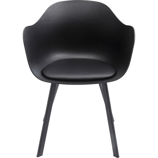 KARE DESIGN Brentwood spisebordsstol, m. armlæn - sort polypropylen og sort stål