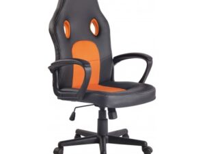 Racing Gaming kontorstol i kunstlæder H106 - 116 cm - Sort/Orange