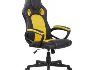 Racing Gaming kontorstol i kunstlæder H110 - 120 cm - Sort/Gul