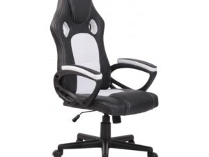 Racing Gaming kontorstol i kunstlæder H110 - 120 cm - Sort/Hvid