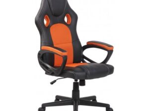 Racing Gaming kontorstol i kunstlæder H110 - 120 cm - Sort/Orange