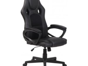 Racing Gaming kontorstol i kunstlæder H110 - 120 cm - Sort/Sort