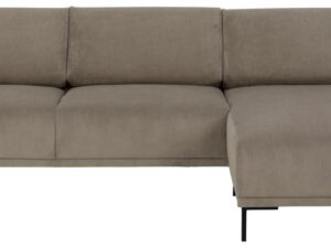 SOFAKONCEPT Noora 3 pers. sofa, m. højre chaiselong - beige stof og sort metal