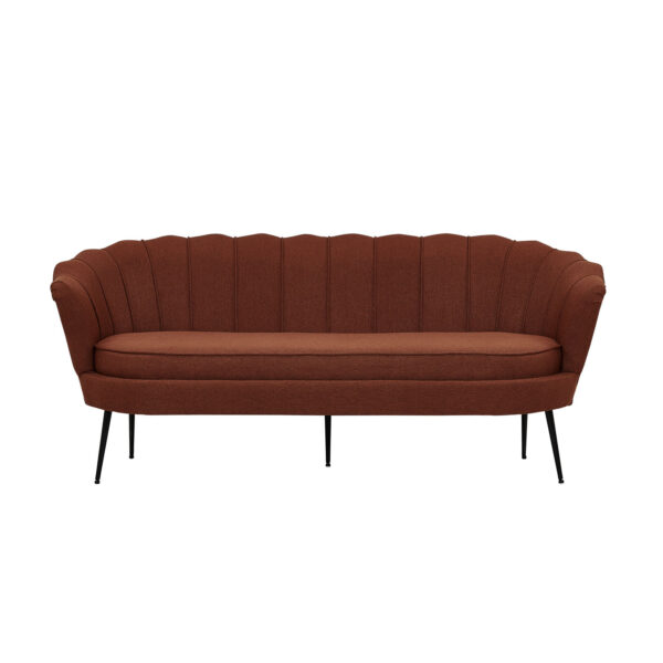 VENTURE DESIGN Calais 3 personers sofa - rust polyester og sort metal