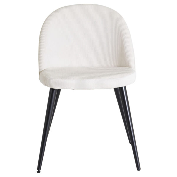VENTURE DESIGN Velvet spisebordsstol, m. armlæn - beige fløjl og sort metal