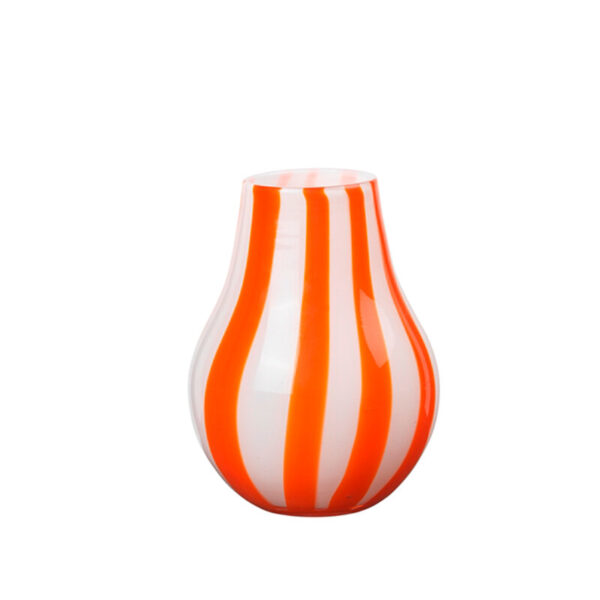 Broste Copenhagen Ada Stripe Mundblæst Vase Pumpkin Orange