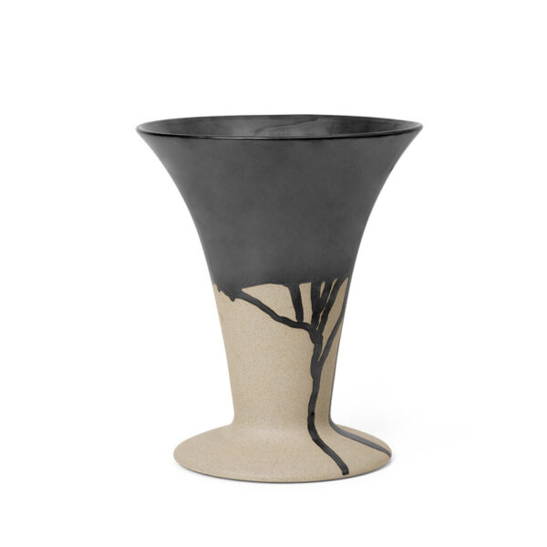 Ferm Living Flores Vase Sand/Black