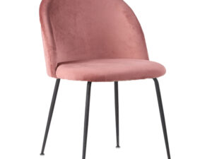 HOUSE NORDIC Geneve spisebordsstol - rosa/sort velour/stål