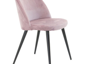 VENTURE DESIGN Velvet spisebordsstol - dusty pink velour og metal