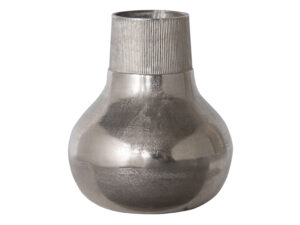 BEPUREHOME Metal L vase, rund - sølv aluminium (Ø30)