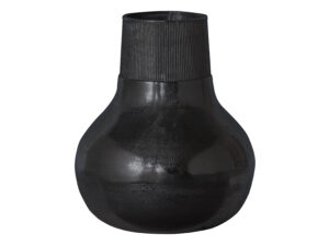 BEPUREHOME Metal L vase, rund - sort aluminium (Ø30)